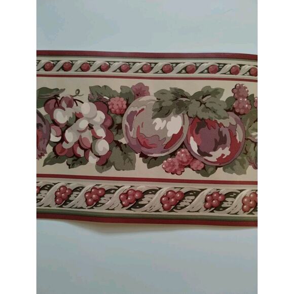 Rosedale Pre-pasted Decorative Wall Border - Fruit Pomegranate Grapes - 5 yds - Picture 3 of 4